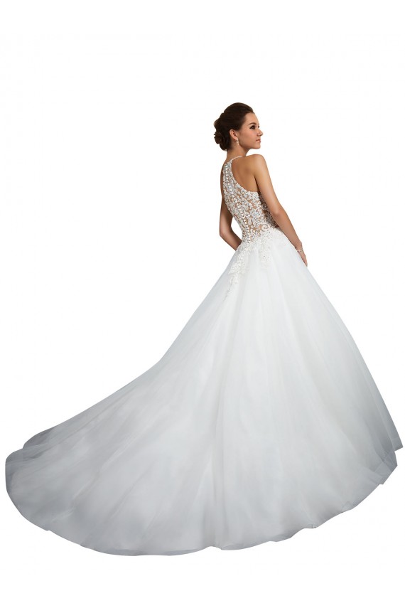 Avorio Abito da ballo Alto Collo Tulle Pizzo Abiti da sposa AllIngrosso