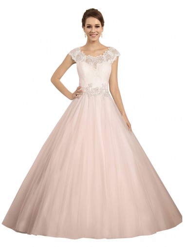 Avorio Abito da ballo Barca Illusione Pizzo Abiti da sposa AllIngrosso