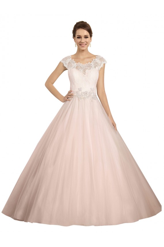 Avorio Abito da ballo Barca Illusione Pizzo Abiti da sposa AllIngrosso