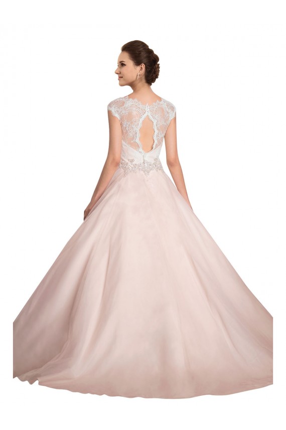 Avorio Abito da ballo Barca Illusione Pizzo Abiti da sposa AllIngrosso