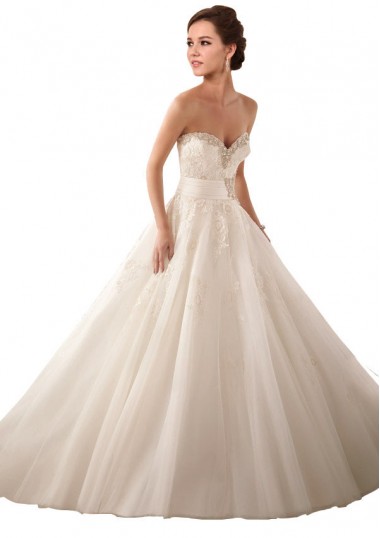 Avorio Abito da ballo Innamorato Raso Tulle Pizzo Abiti da sposa AllIngrosso