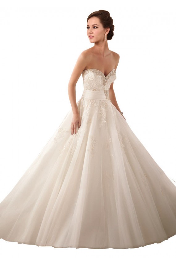 Avorio Abito da ballo Innamorato Raso Tulle Pizzo Abiti da sposa AllIngrosso