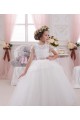 Avorio Abito da ballo Innamorato Tulle Pizzo Lunga Abiti da ragazza di fiori AllIngrosso