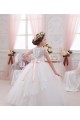 Avorio Abito da ballo Innamorato Tulle Pizzo Lunga Abiti da ragazza di fiori AllIngrosso