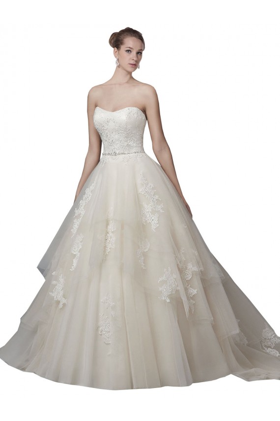 Avorio Abito da ballo Scoop Senza spalline Tulle Pizzo Abiti da sposa AllIngrosso