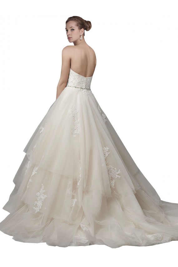 Avorio Abito da ballo Scoop Senza spalline Tulle Pizzo Abiti da sposa AllIngrosso