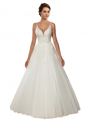 Avorio Abito da ballo Sottili Tulle Pizzo Boho Abiti da sposa AllIngrosso