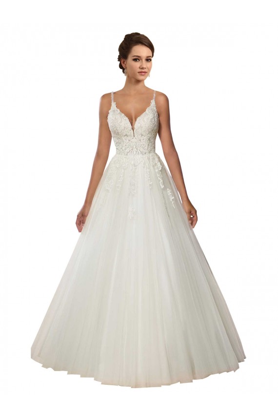 Avorio Abito da ballo Sottili Tulle Pizzo Boho Abiti da sposa AllIngrosso