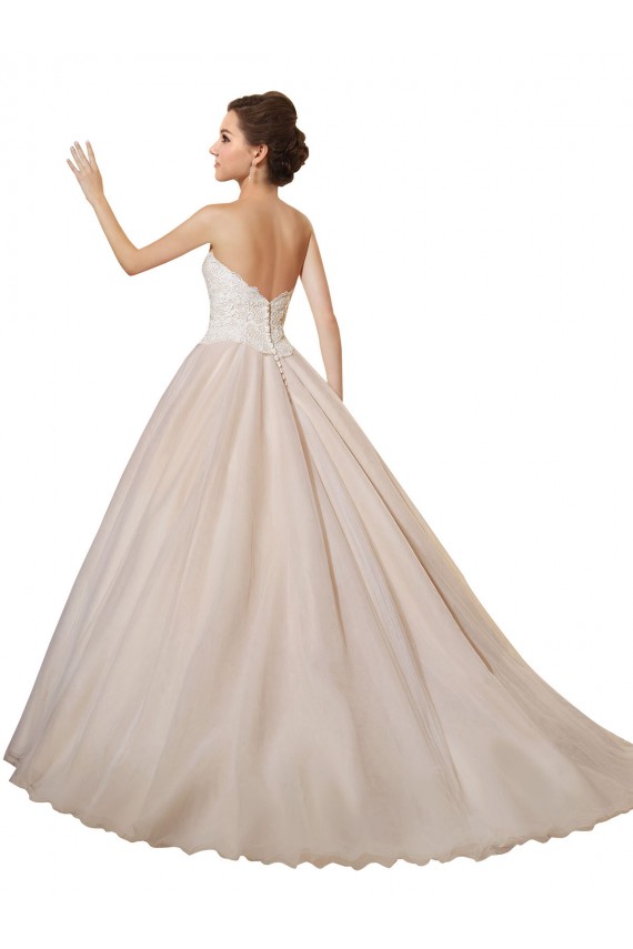Avorio & Champagne Abito da ballo Innamorato Tulle Pizzo Abiti da sposa AllIngrosso
