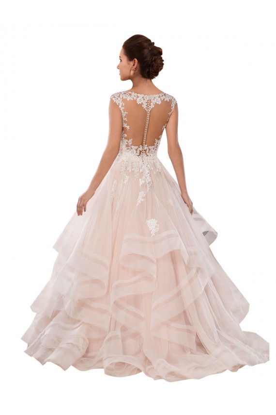 Avorio & Champagne Abito da ballo Innamorato Tulle Pizzo Abiti da sposa AllIngrosso