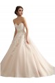 Avorio & Champagne Abito da ballo Scollatura a V Cattedrale di treno Tulle Pizzo Abiti da sposa AllIngrosso