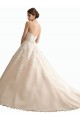 Avorio & Champagne Abito da ballo Scollatura a V Cattedrale di treno Tulle Pizzo Abiti da sposa AllIngrosso