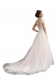 Avorio & Champagne Linea A Illusione Cattedrale di treno Tulle Pizzo Spiaggia Abiti da sposa AllIngrosso
