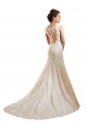 Avorio & Champagne Stile sirena Illusione Pizzo Abiti da sposa AllIngrosso