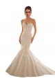 Avorio & Champagne Stile sirena Innamorato Tulle Pizzo Abiti da sposa AllIngrosso