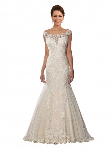 Avorio & Champagne Stile sirena Pizzo Boho Abiti da sposa AllIngrosso