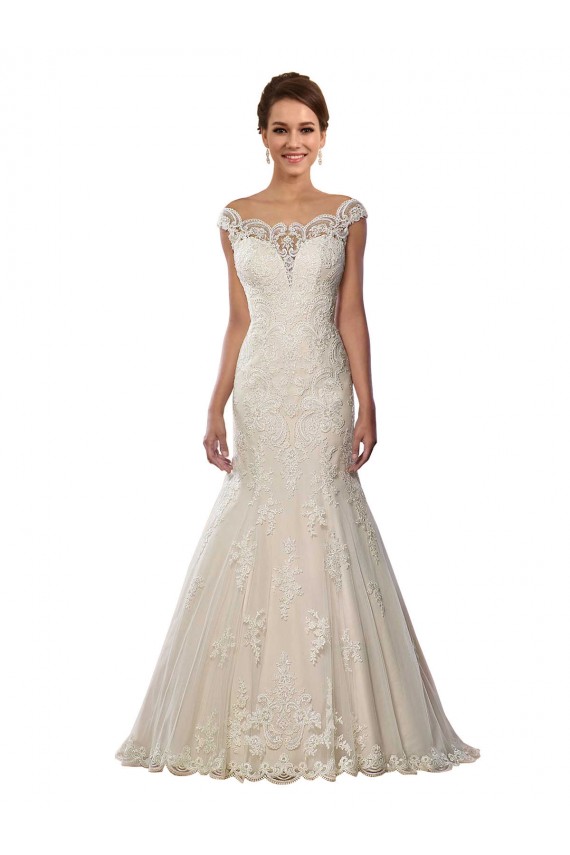 Avorio & Champagne Stile sirena Pizzo Boho Abiti da sposa AllIngrosso
