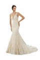 Avorio & Champagne Stile sirena Scollatura a V Pizzo Abiti da sposa AllIngrosso