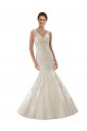 Avorio & Champagne Stile sirena Scollatura a V Tulle Pizzo Abiti da sposa AllIngrosso