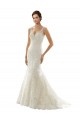 Avorio & Champagne Stile sirena Scollatura a V Tulle Pizzo Abiti da sposa AllIngrosso
