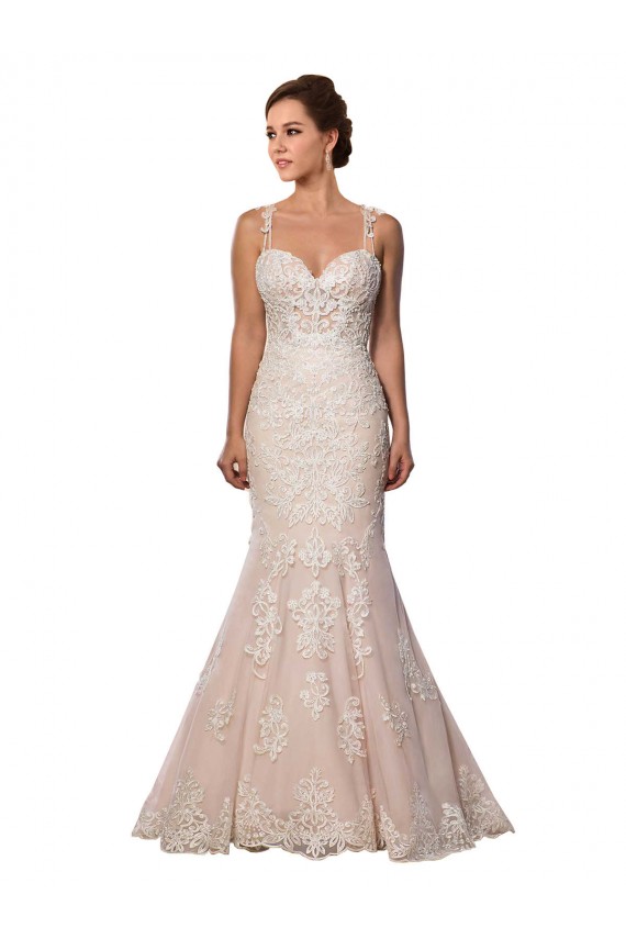 Avorio & Champagne Stile sirena Sottili Pizzo Boho Abiti da sposa AllIngrosso