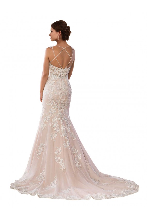 Avorio & Champagne Stile sirena Sottili Pizzo Boho Abiti da sposa AllIngrosso
