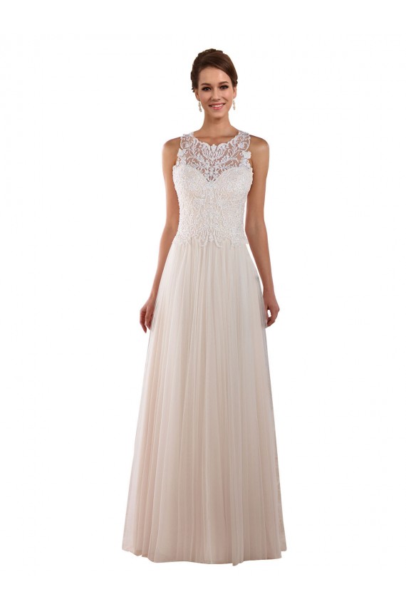 Avorio Linea A Alto Collo Tulle Pizzo Boho Abiti da sposa AllIngrosso