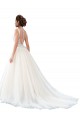 Avorio Linea A Illusione Cattedrale di treno Tulle Pizzo Spiaggia Abiti da sposa AllIngrosso