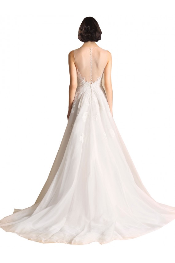 Avorio Linea A Illusione Tulle Abiti da sposa AllIngrosso