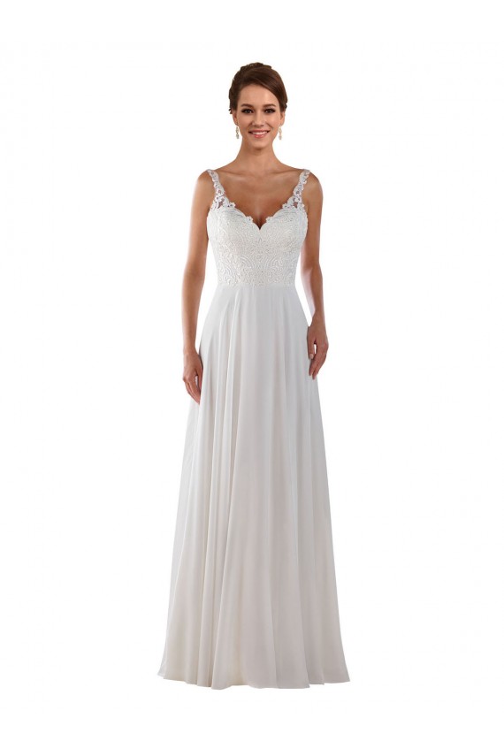 Avorio Linea A Innamorato Chiffona Classico Boho Abiti da sposa AllIngrosso
