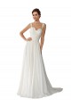 Avorio Linea A Innamorato Chiffona Pizzo Abiti da sposa AllIngrosso