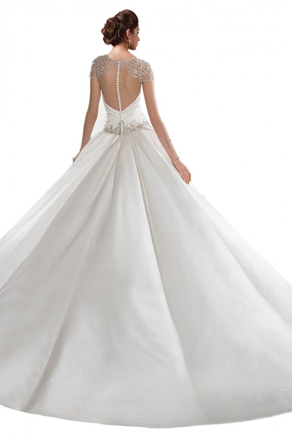 Avorio Linea A Innamorato Raso Abiti da sposa AllIngrosso