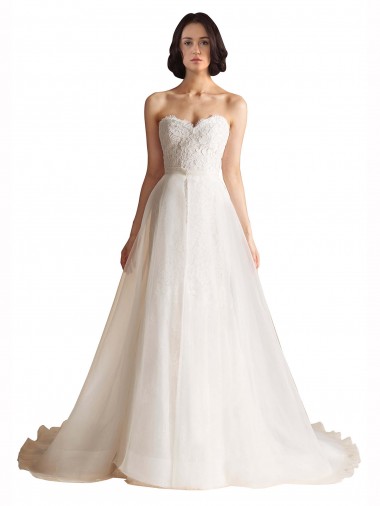 Avorio Linea A Innamorato Sweep treno Tulle Abiti da sposa AllIngrosso