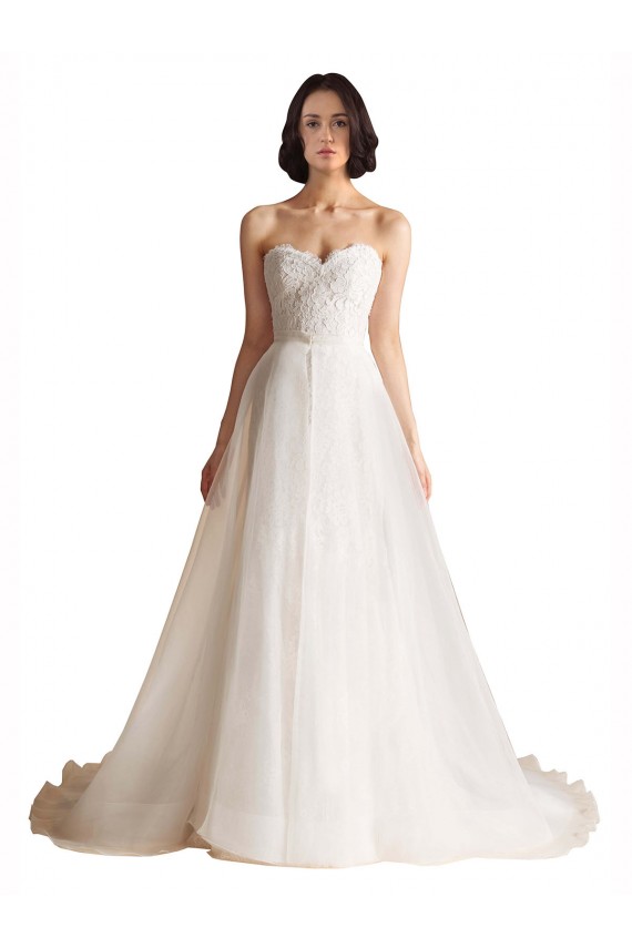 Avorio Linea A Innamorato Sweep treno Tulle Abiti da sposa AllIngrosso