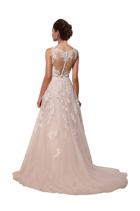 Avorio Linea A Innamorato Tulle Pizzo Abiti da sposa AllIngrosso