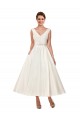 Avorio Linea A Scollatura a V Raso Abiti da sposa AllIngrosso
