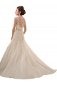 Avorio Linea A Scollatura a V Tulle Pizzo Abiti da sposa AllIngrosso