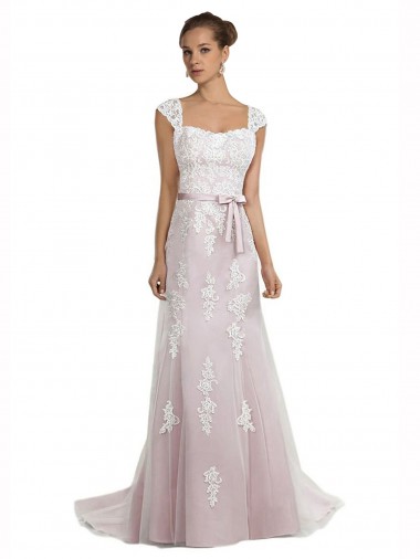 Avorio & Rosa Stile sirena Senza spalline Sweep treno Tulle Pizzo Spiaggia Abiti da sposa AllIngrosso