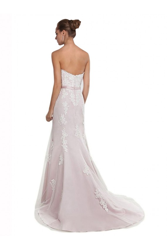 Avorio & Rosa Stile sirena Senza spalline Sweep treno Tulle Pizzo Spiaggia Abiti da sposa AllIngrosso