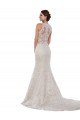 Avorio Stile sirena Alto Collo Pizzo Abiti da sposa AllIngrosso