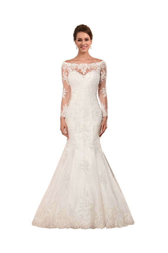 Avorio Stile sirena Barca Pizzo Abiti da sposa AllIngrosso
