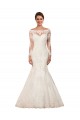 Avorio Stile sirena Barca Pizzo Abiti da sposa AllIngrosso