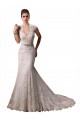 Avorio Stile sirena Capestro Scollatura a V Pizzo Abiti da sposa AllIngrosso