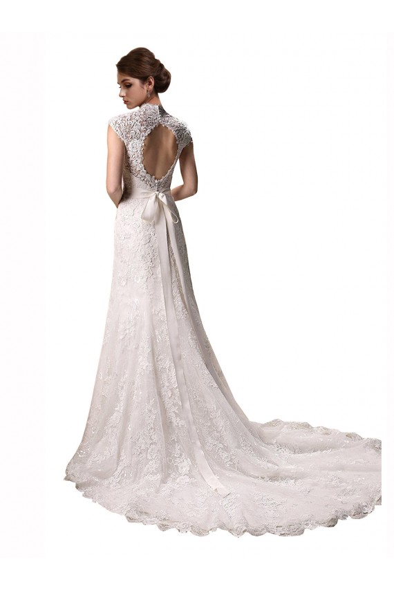Avorio Stile sirena Capestro Scollatura a V Pizzo Abiti da sposa AllIngrosso