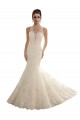 Avorio Stile sirena Illusione Pizzo Abiti da sposa AllIngrosso