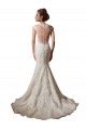 Avorio Stile sirena Illusione Scollatura a V Tulle Pizzo Abiti da sposa AllIngrosso