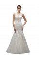 Avorio Stile sirena Illusione Sweep treno Tulle Pizzo Abiti da sposa AllIngrosso