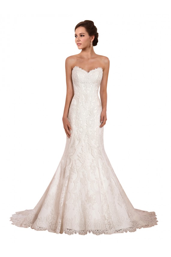 Avorio Stile sirena Innamorato Pizzo Abiti da sposa AllIngrosso