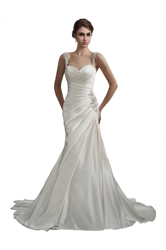 Avorio Stile sirena Innamorato Raso Spiaggia Abiti da sposa AllIngrosso