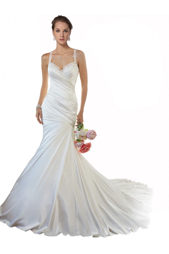 Avorio Stile sirena Innamorato Raso Spiaggia Abiti da sposa AllIngrosso